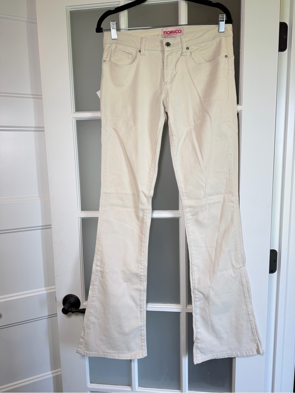 Fiorucci Women's Cream Bootcut/Flare Jeans Naomi Campbell Colab, Size 30, NWT